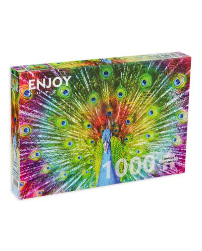 Puzzle Enjoy de 1000 de piese - Păun multicolor - 1